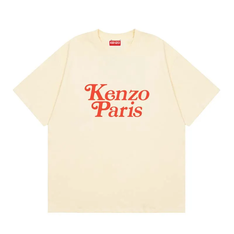 KENZO PARIS 2023 Spring and Summer Fashion Show Letter Men's and Women's Same Style Short Sleeves Color: Black Tibetan Blue White Size: M L XL XXL Three Standards Style Number: K 70